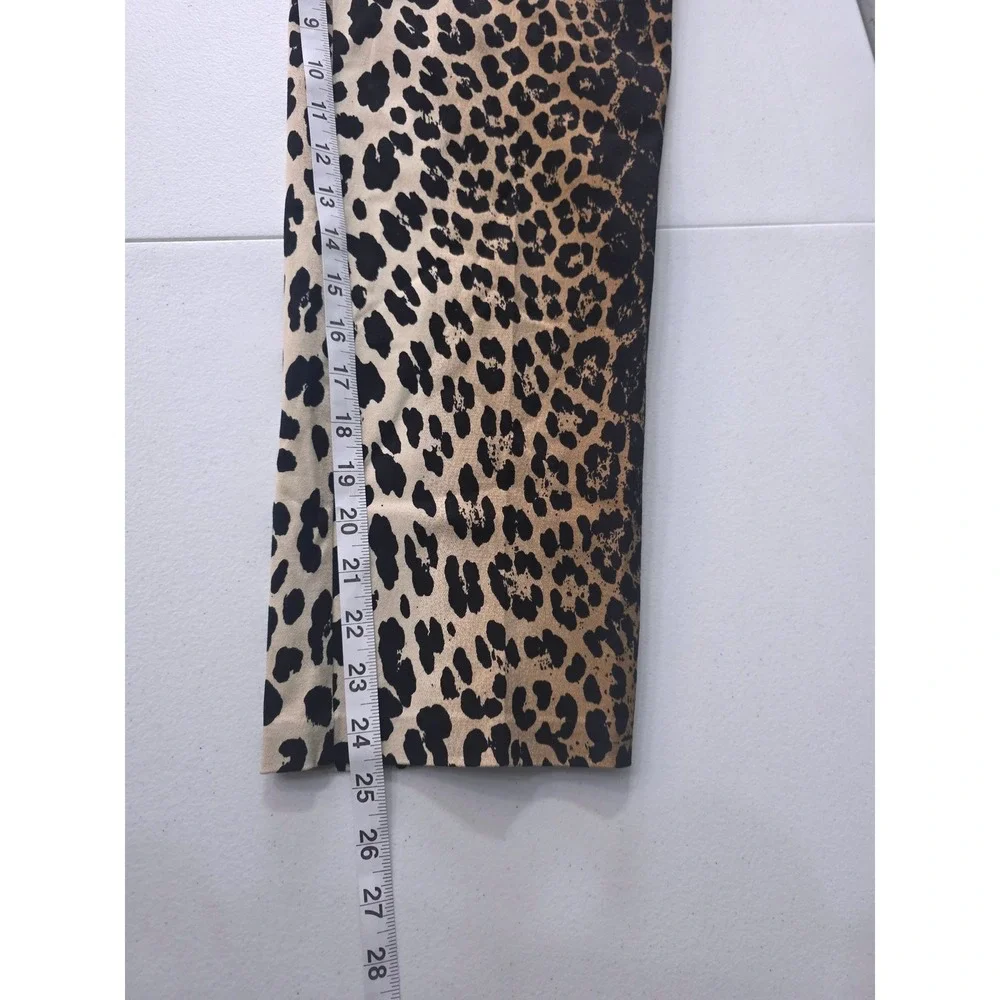 Peck & Peck Weekend Womens‎ Leopard Print Cropped Pants Brown Black Size 4